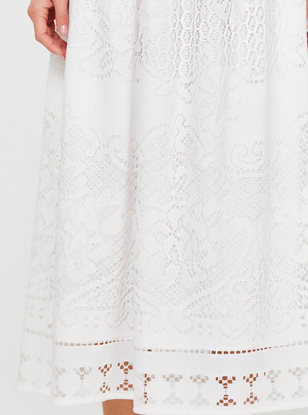 Lace Midi Skirt - Back View | Flattering Midi Length