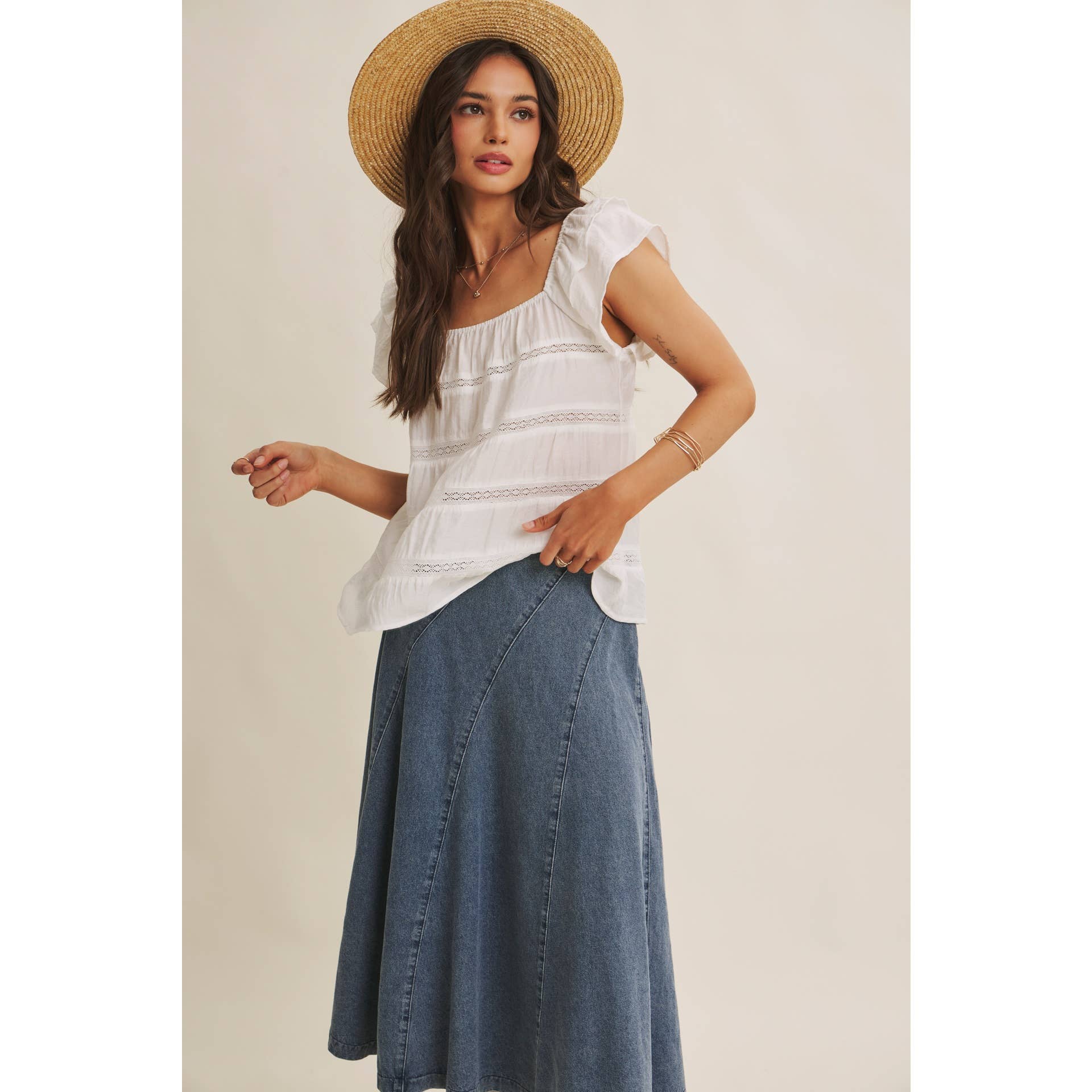 Ruffle Sleeve Tiered Top - Styled for Brunch | Romantic Feminine Look