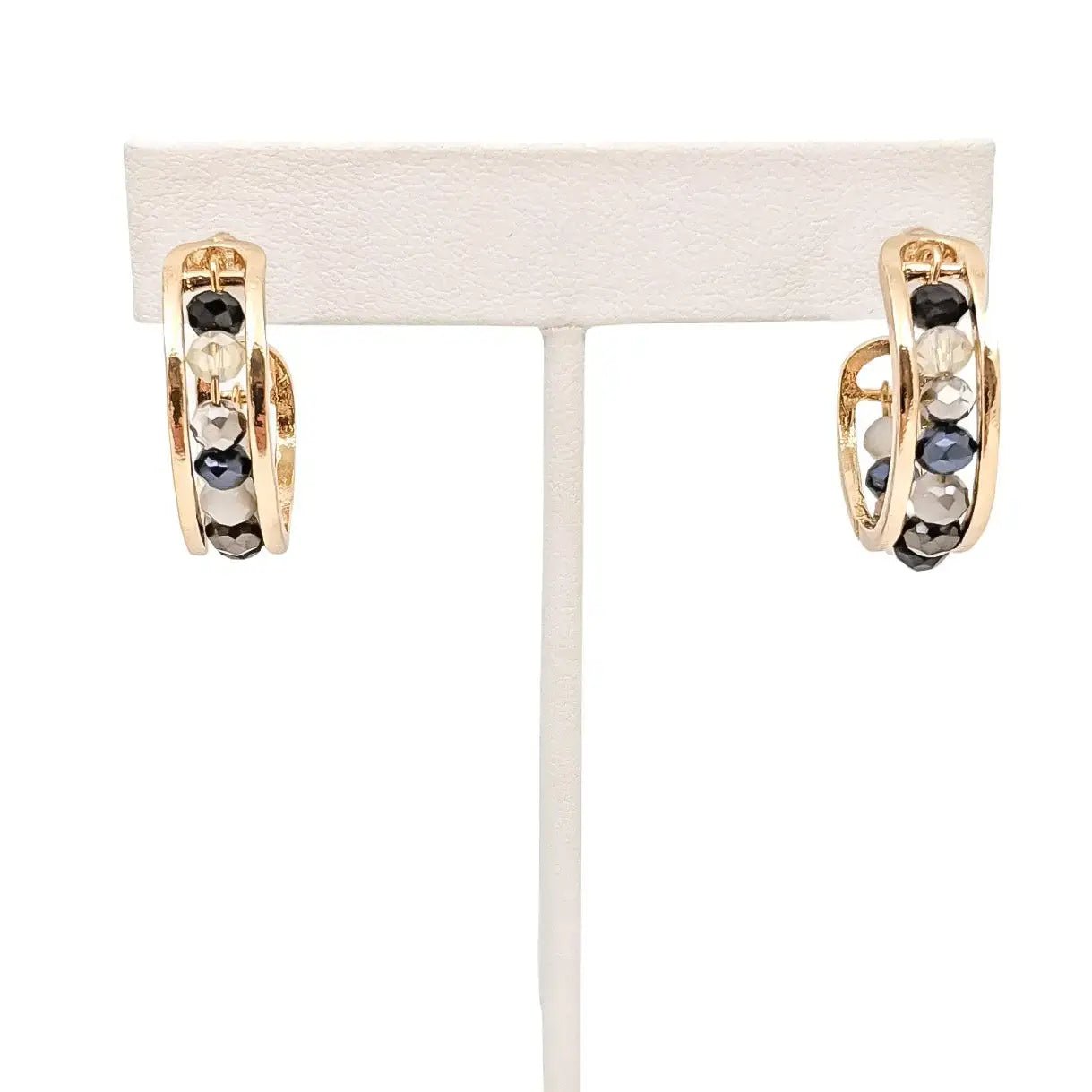 Annabelle Earrings by My Girl In LA – Gold Beaded Hoop Earrings