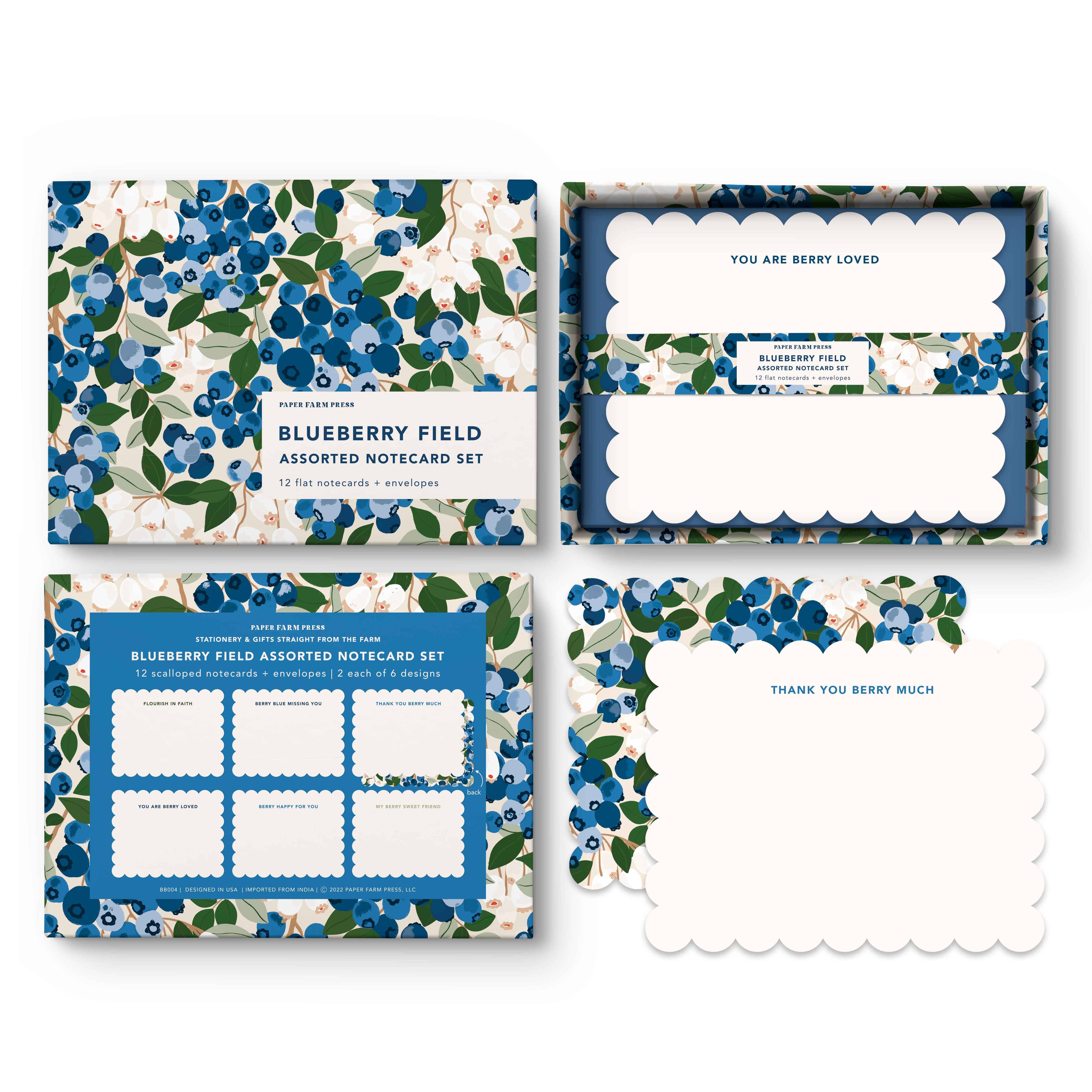 Alternate View of Blueberry Notecard Set by Paper Farm Press