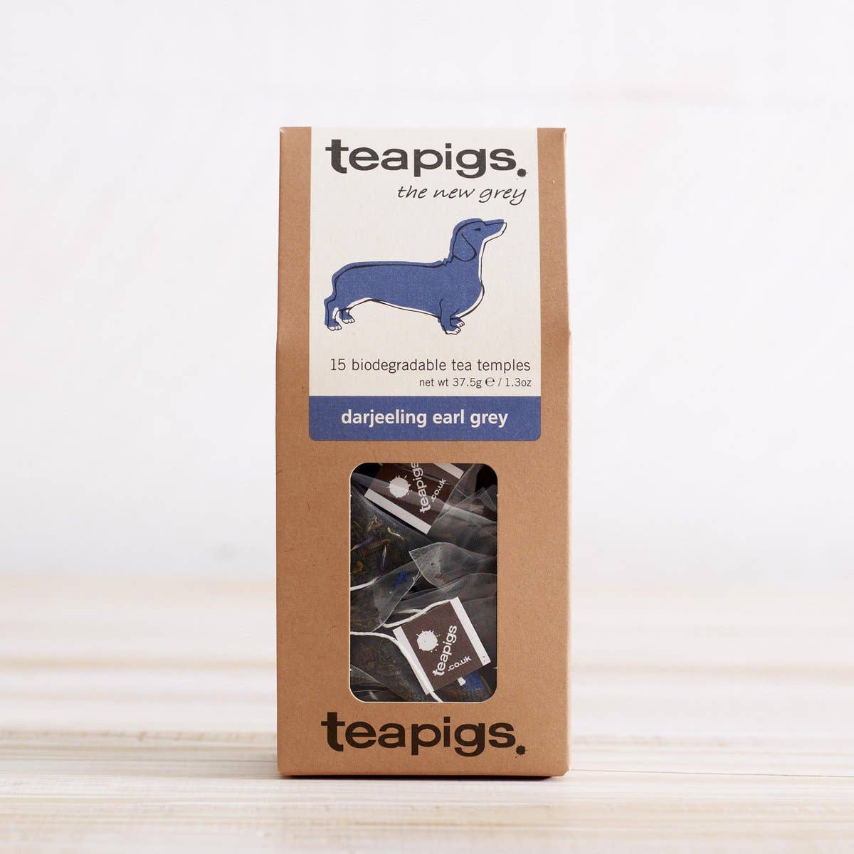 Teapigs darjeeling earl grey tea package on a white background