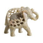 Another view of Double-Carved Gorara Elephant - Handcrafted Stone Home Accent