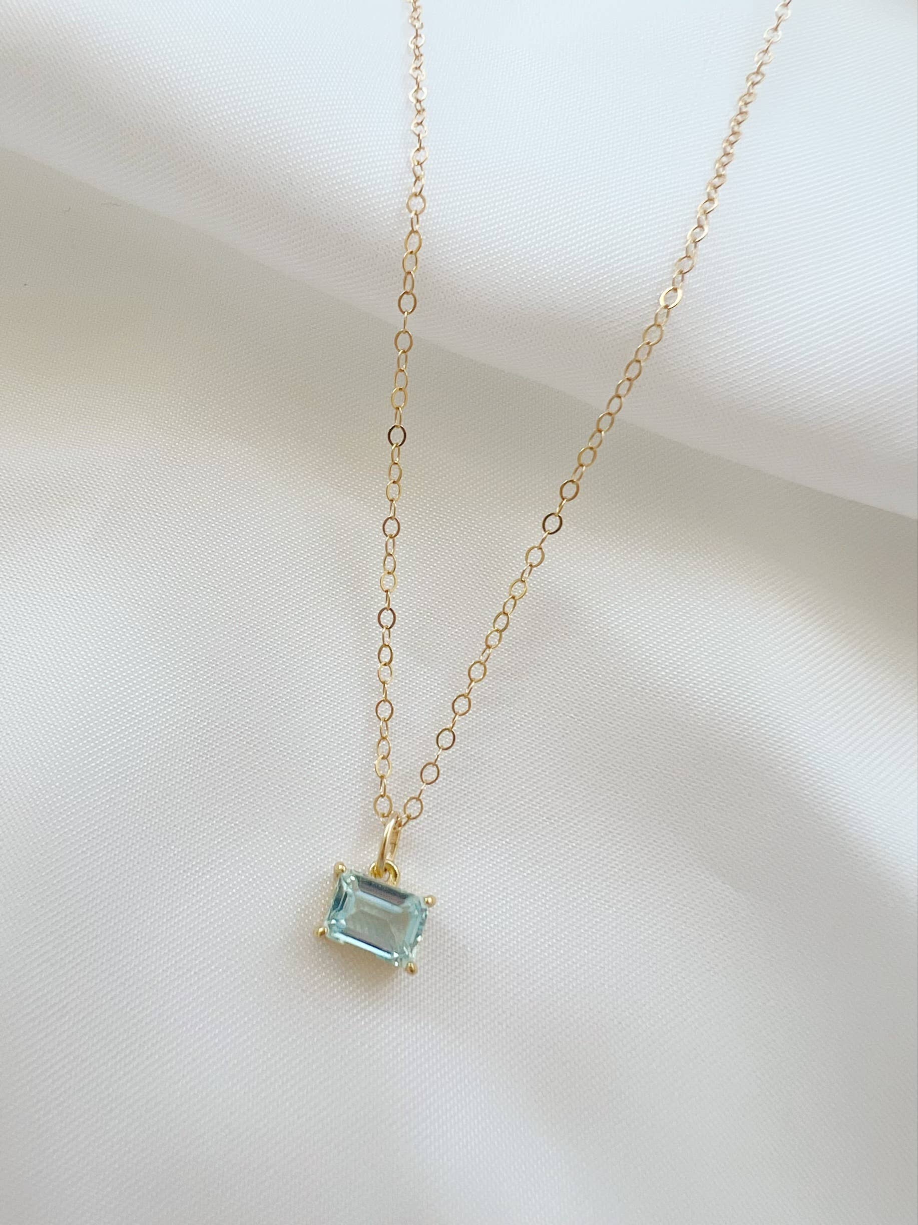 Everly Gold Filled Aquamarine Necklace by True by Kristy Jewelry