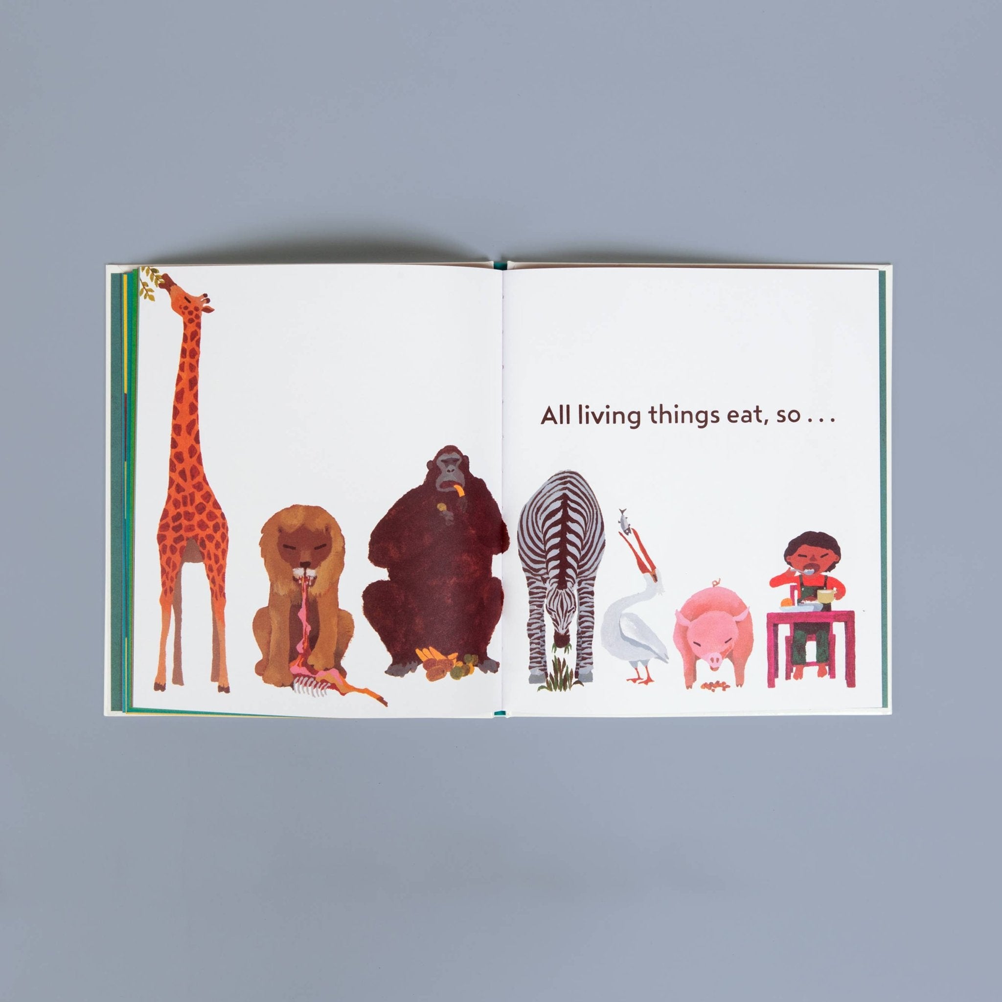 Inside pages of “Everyone Poops” showing animal illustrations