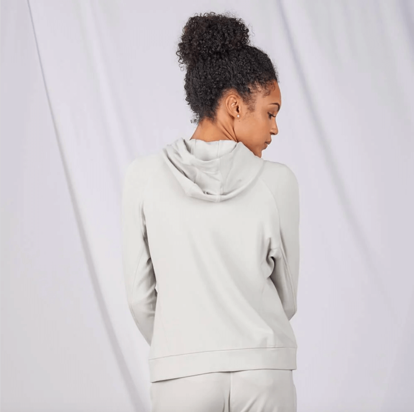 Bamboo Active Hoodie - Fog | Sudha's Emporium