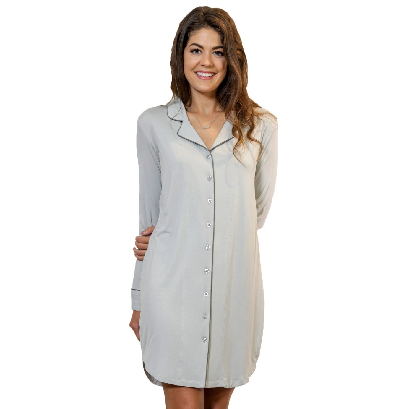 Boyfriend Nightshirt - Fog | Sudha's Emporium