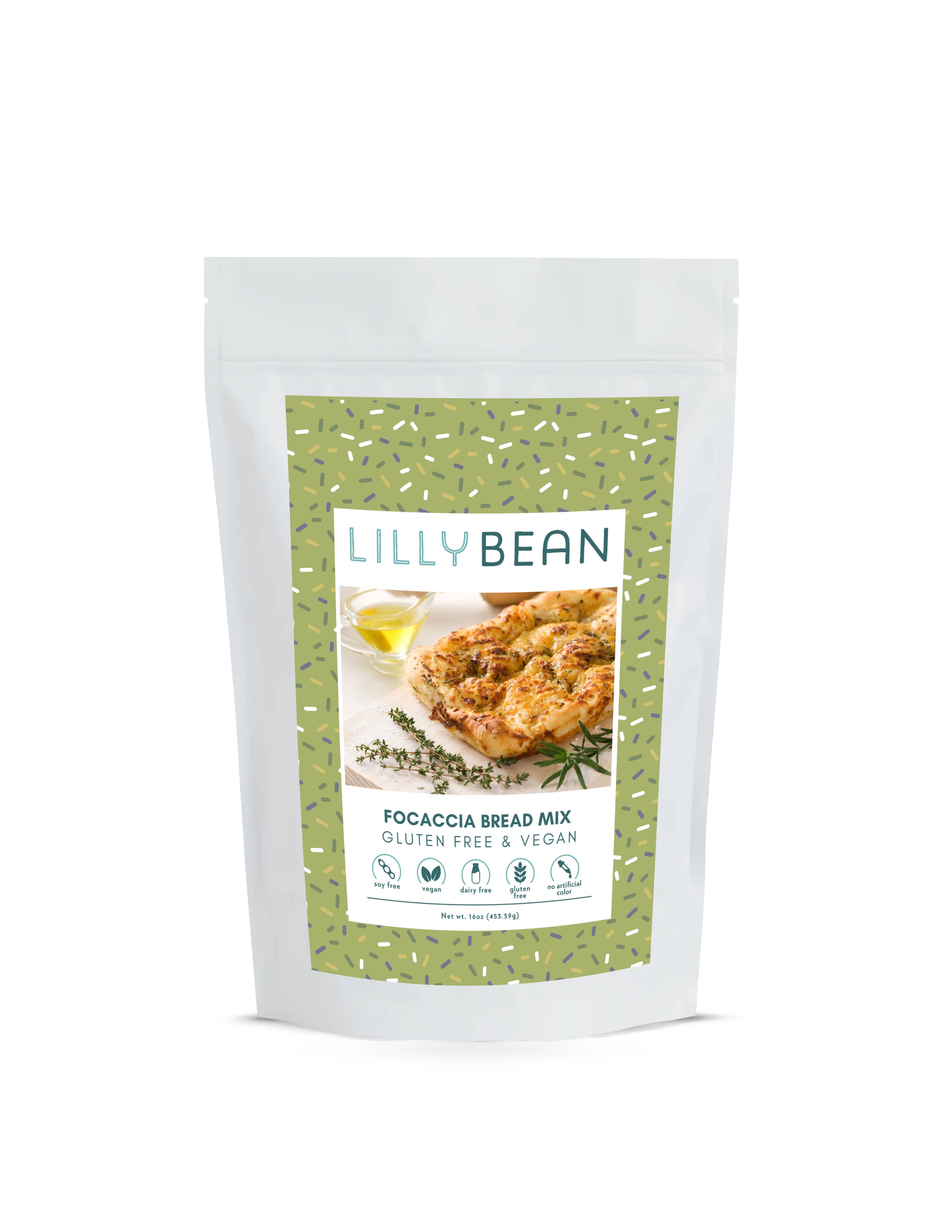 Gluten-Free Focaccia Bread Mix by LillyBean Baking – vegan, allergen-free