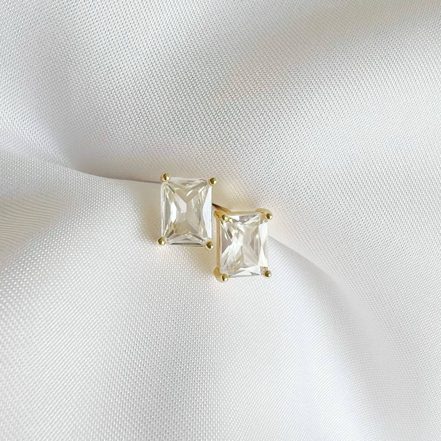 Goldie 14k Gold Filled CZ Stud Earrings by True by Kristy