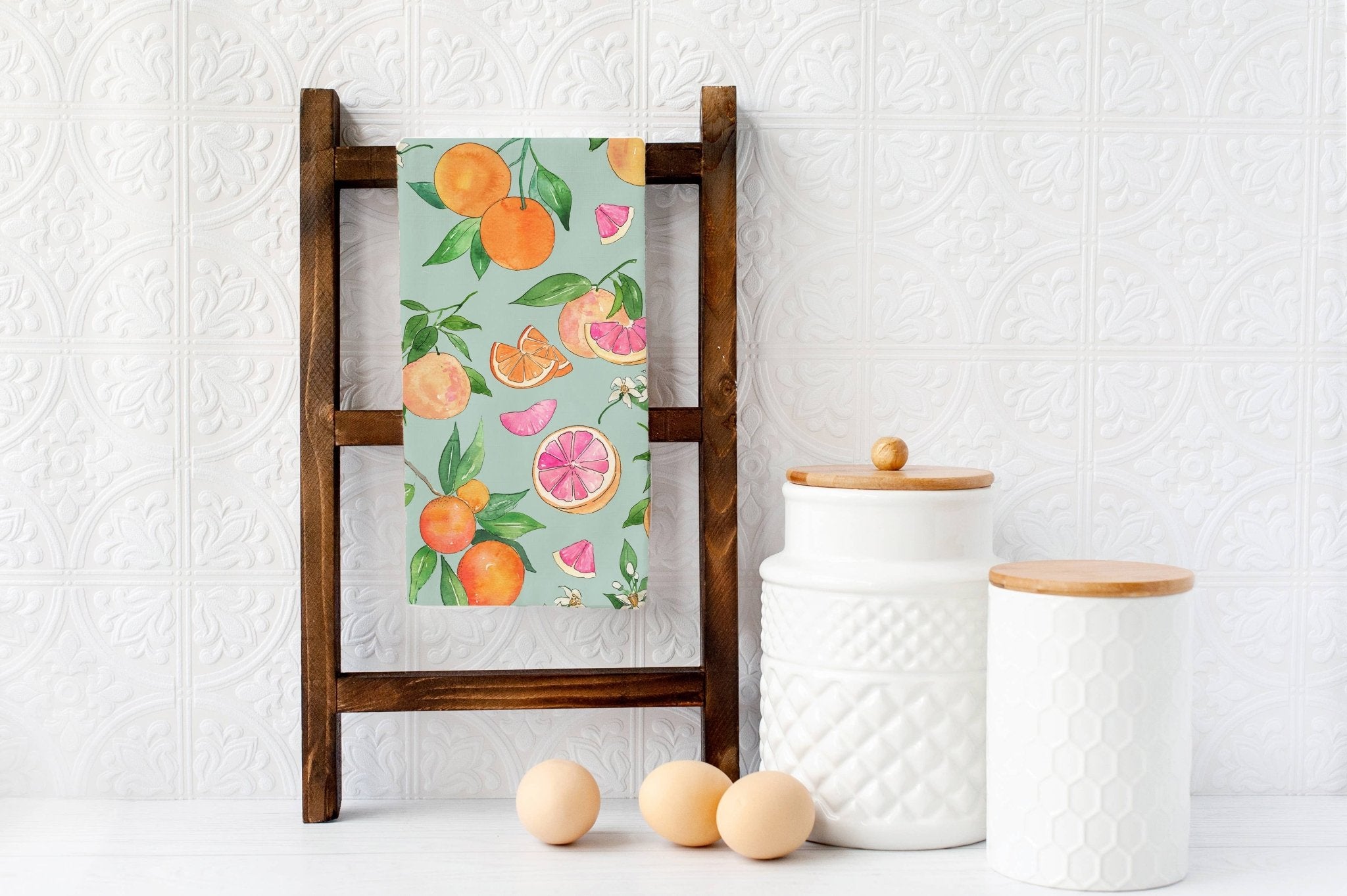 Grapefruit & Oranges Tea Towel - Citrus Tea Towel