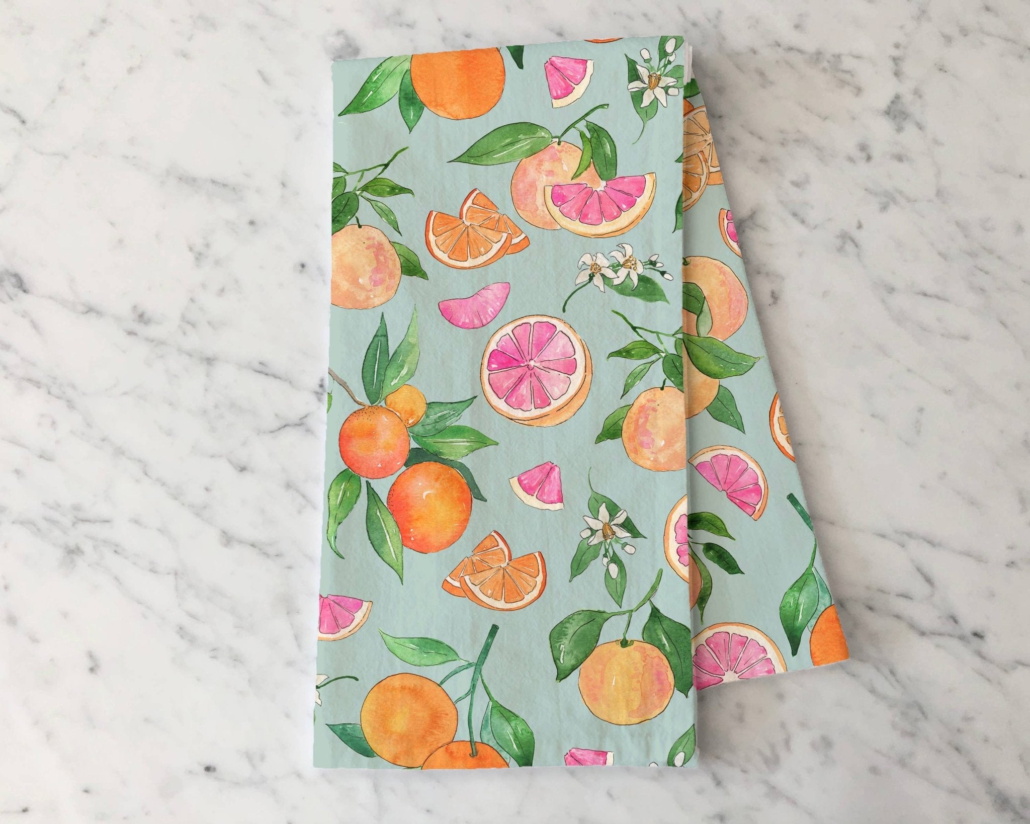 Grapefruit & Oranges Tea Towel - Citrus Tea Towel