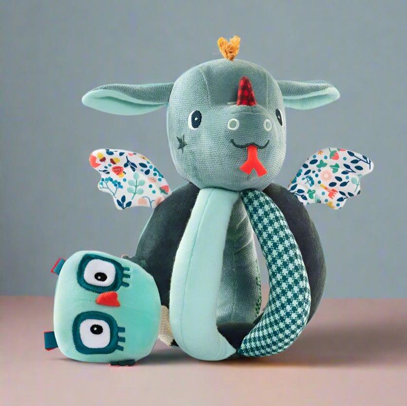 Joe Plush Activity Rattle by Janod - Plush Baby Rattle with Handles