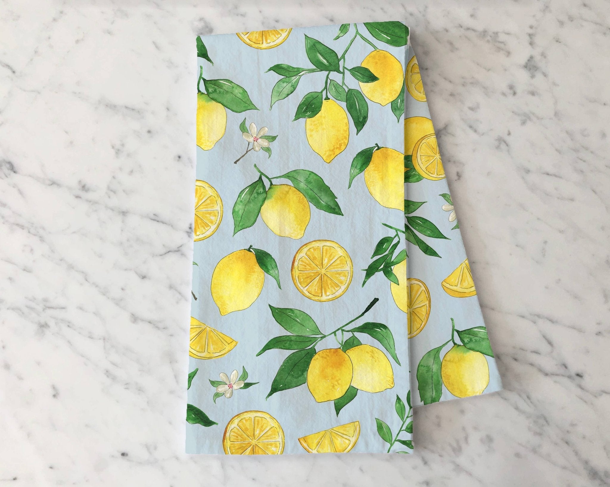 Another view of the Lemon Tea Towel – 100% Cotton Flour Sack Towel for Kitchen or Bar