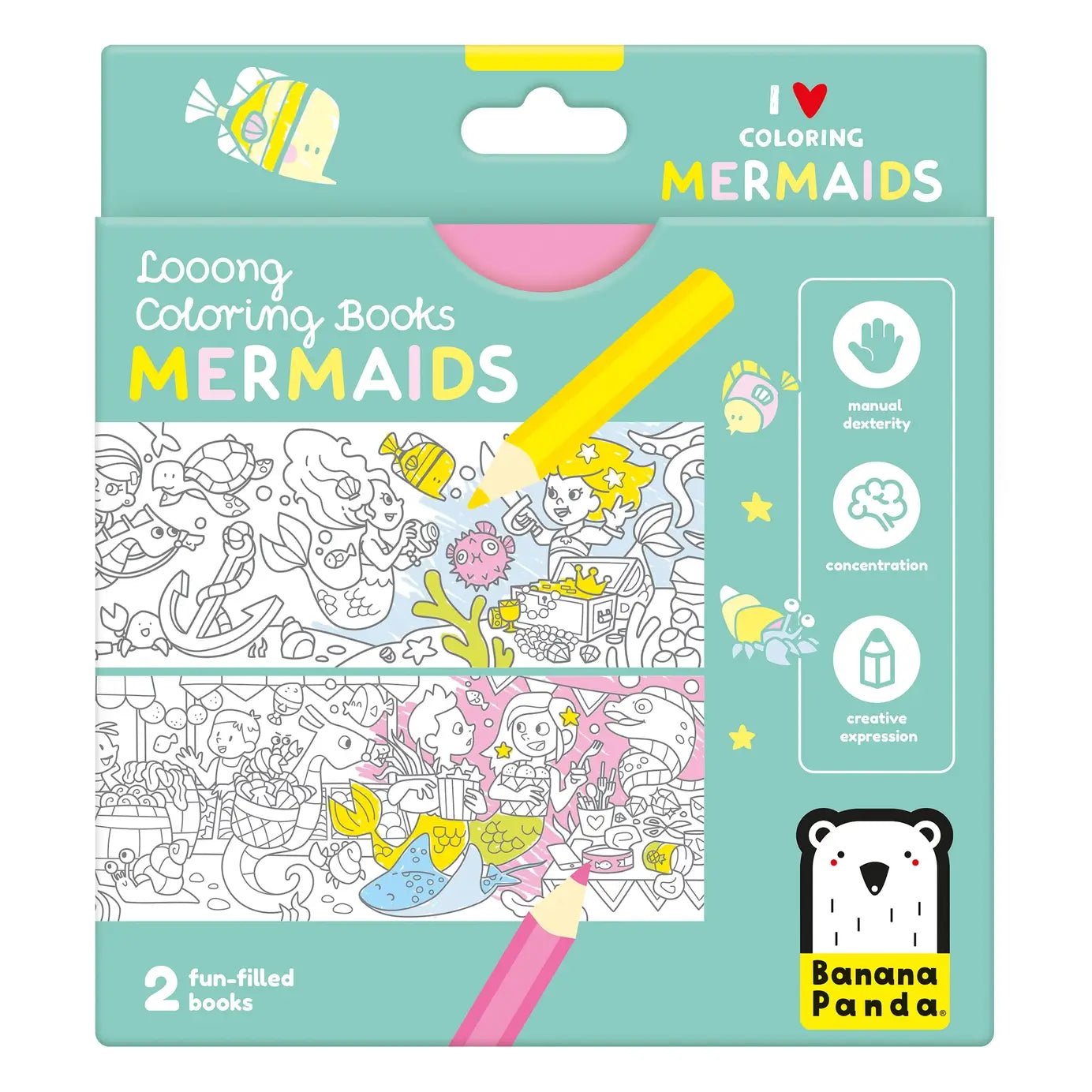 Looong Coloring Books Mermaids - Mermaid Coloring Book for Kids