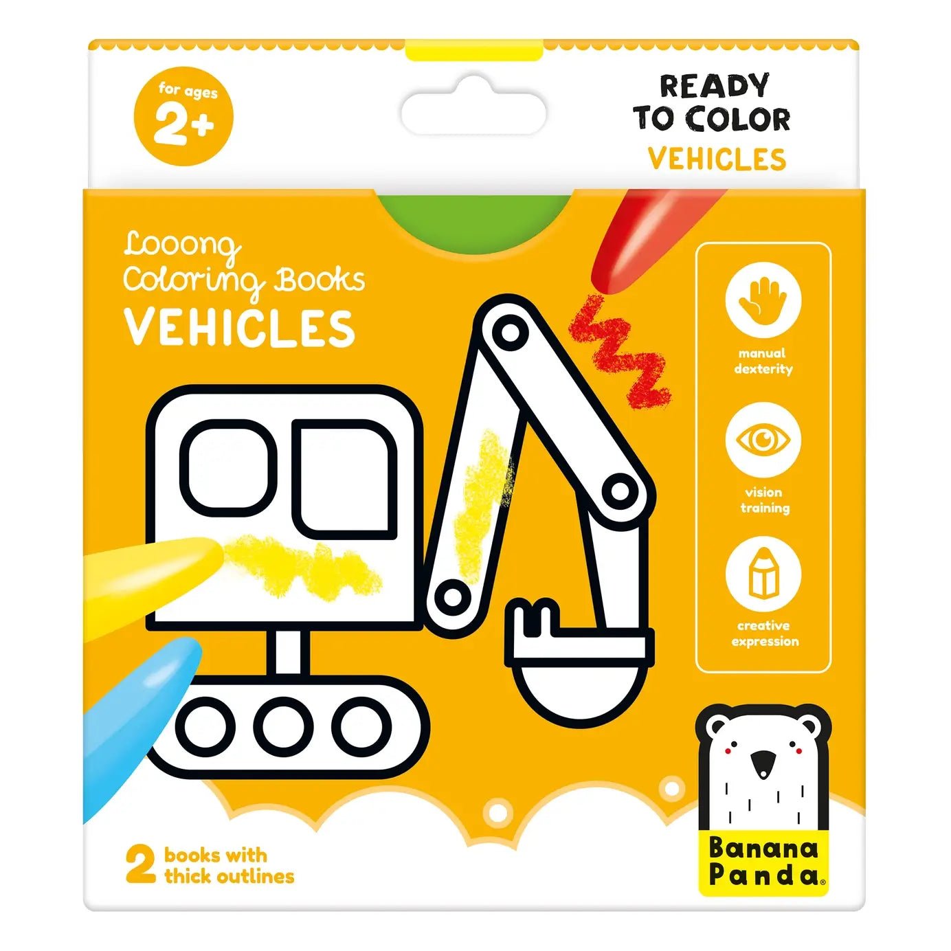 Looong Coloring Books Vehicles - Vehicle Coloring Book for Toddlers