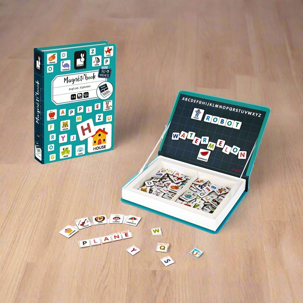 Magnetic Alphabet Learning Game by Janod - English Letter Magnetibook