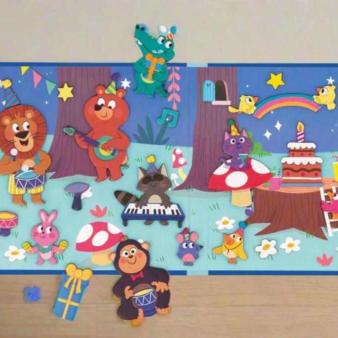 Inside the Magnetic Stories - The Animal Party by Janod - Magnetic Animal Story Book
