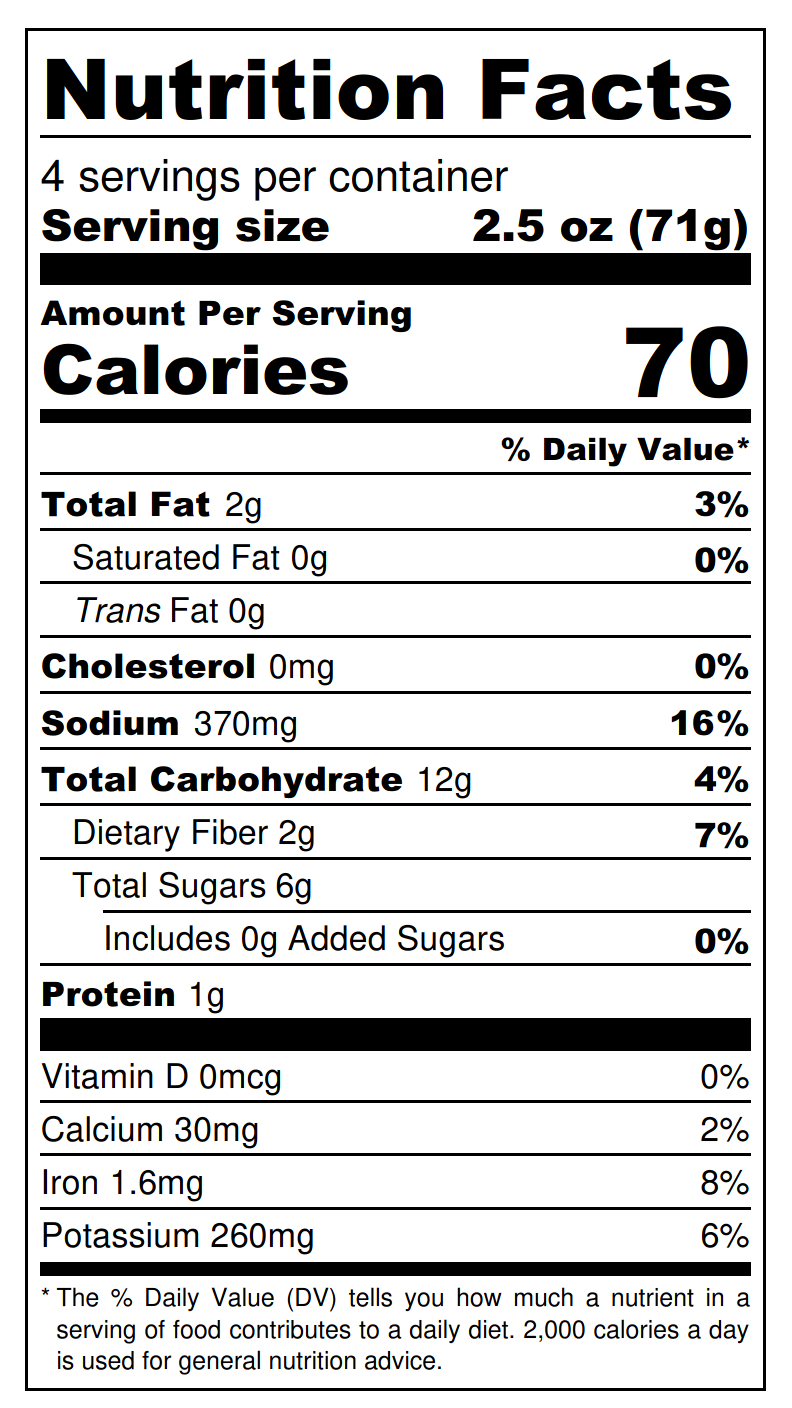 Masala Mama Boom Boom Curry Nutrition Facts
