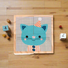 My First Blocks Forest Portraits by Janod – Cat Cube Animal Block Puzzle for Toddlers