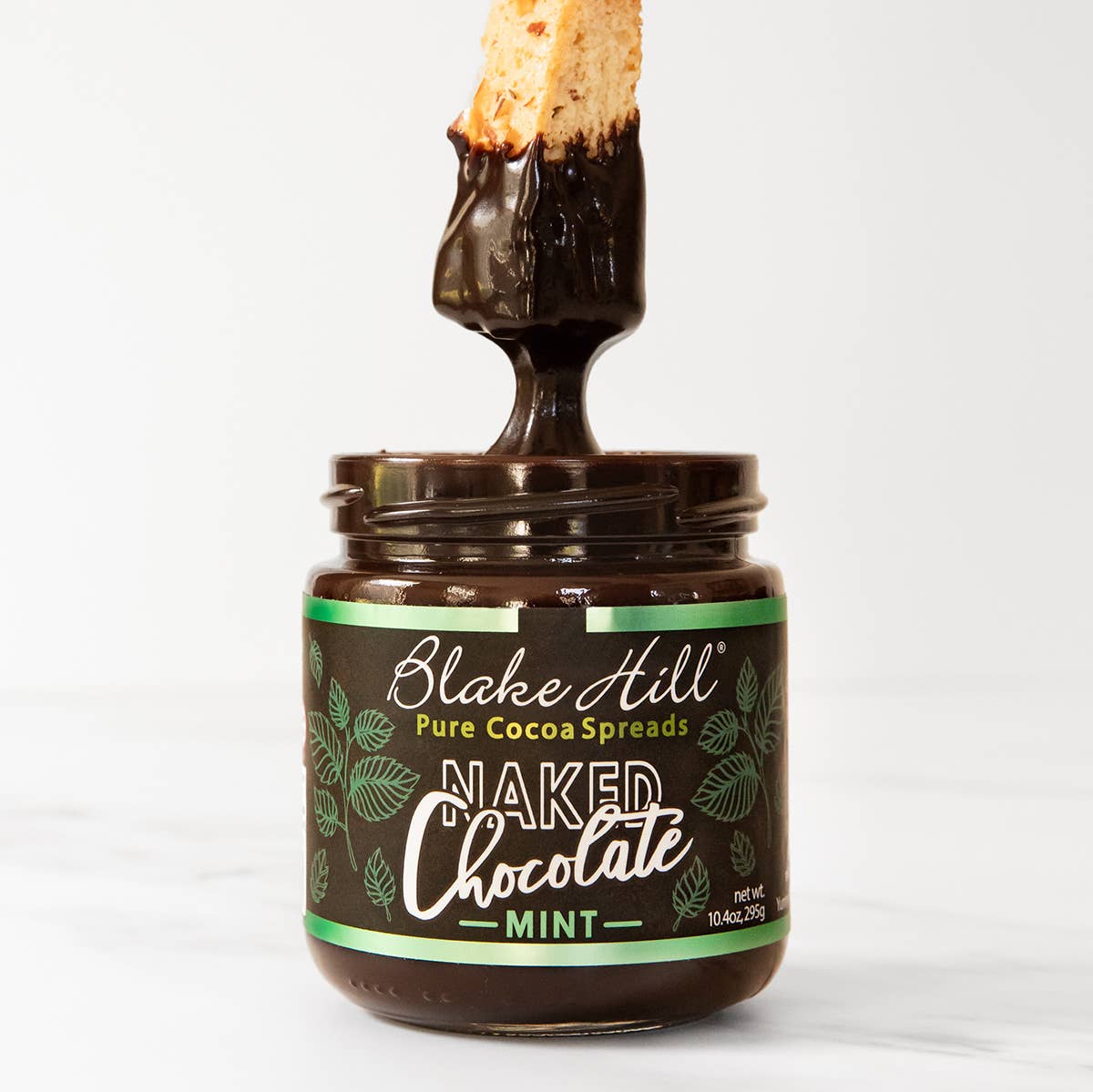 Another view of Naked Chocolate Mint Spread by Blake Hill Preserves – a vegan chocolate mint spread