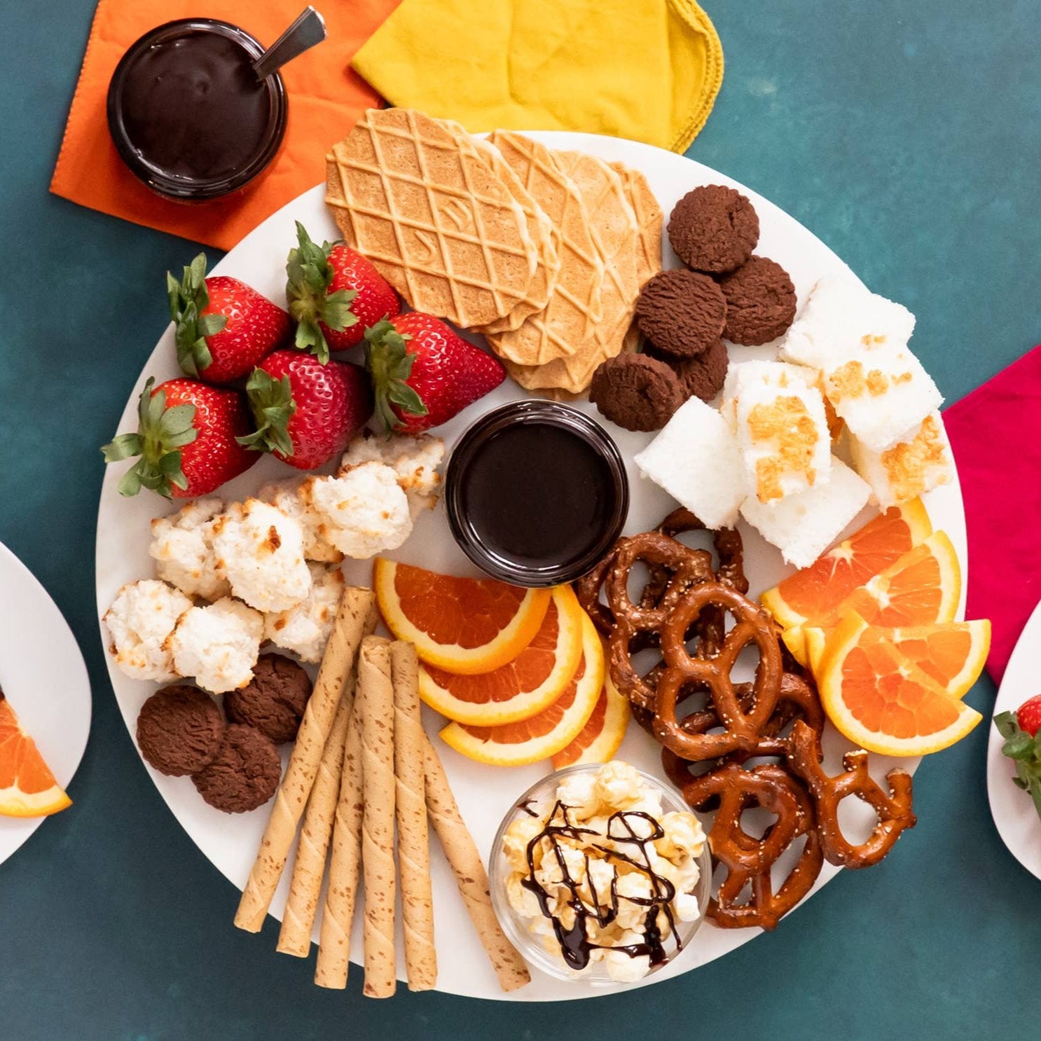 Charcuterie board served with Naked Chocolate Sea Salt Spread by Blake Hill Preserves – a vegan chocolate sea salt spread