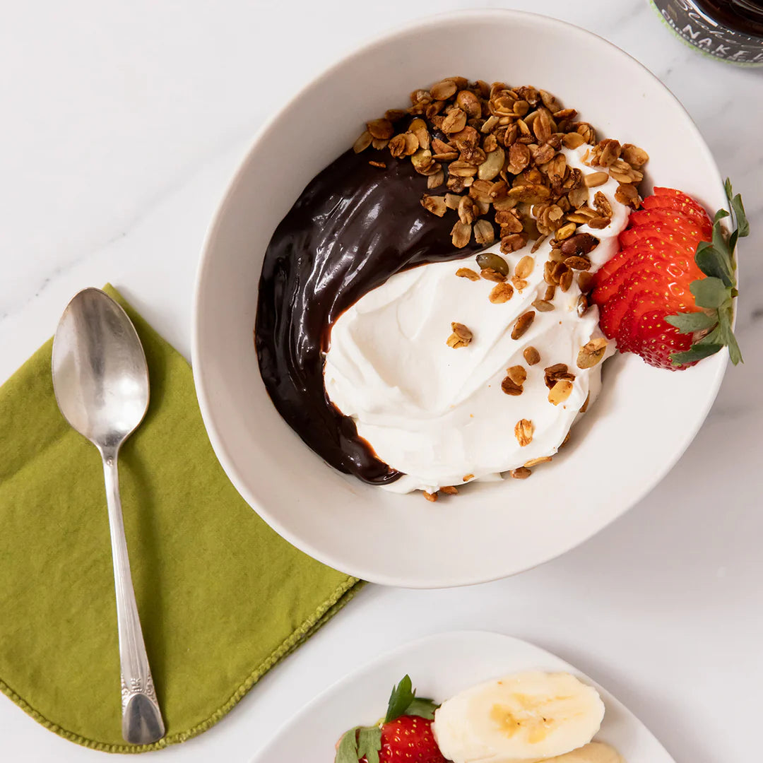 Parfait made with Naked Chocolate Sea Salt Spread by Blake Hill Preserves – a vegan chocolate sea salt spread