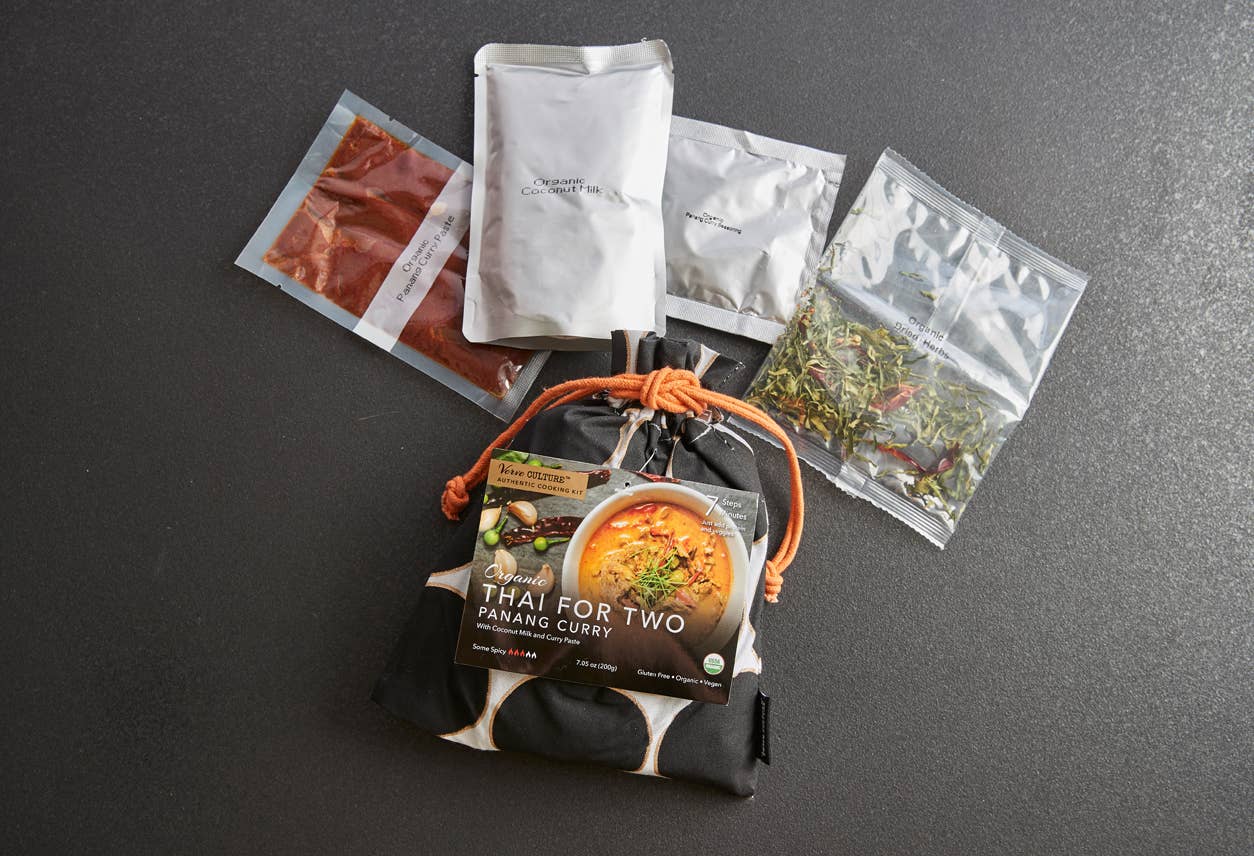 Contents of the Organic Panang Curry Cooking Kit by Verve Culture – organic, vegan, and gluten-free