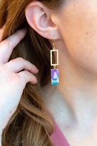 Another view of Raya Earrings by Spiffy & Splendid – Watercolor Acrylic Earrings