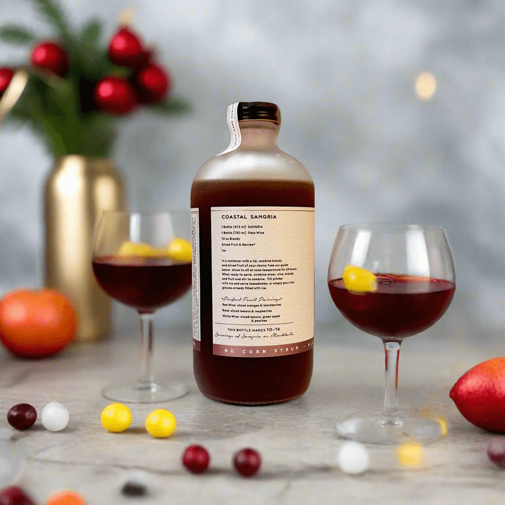 Sangria Cocktail Mixer Bottle back