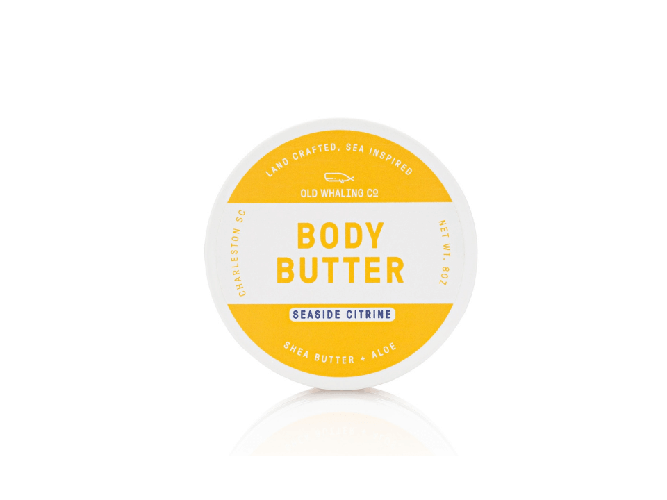 Seaside Citrine 8oz body butter by Old Whaling Co in a plastic jar
