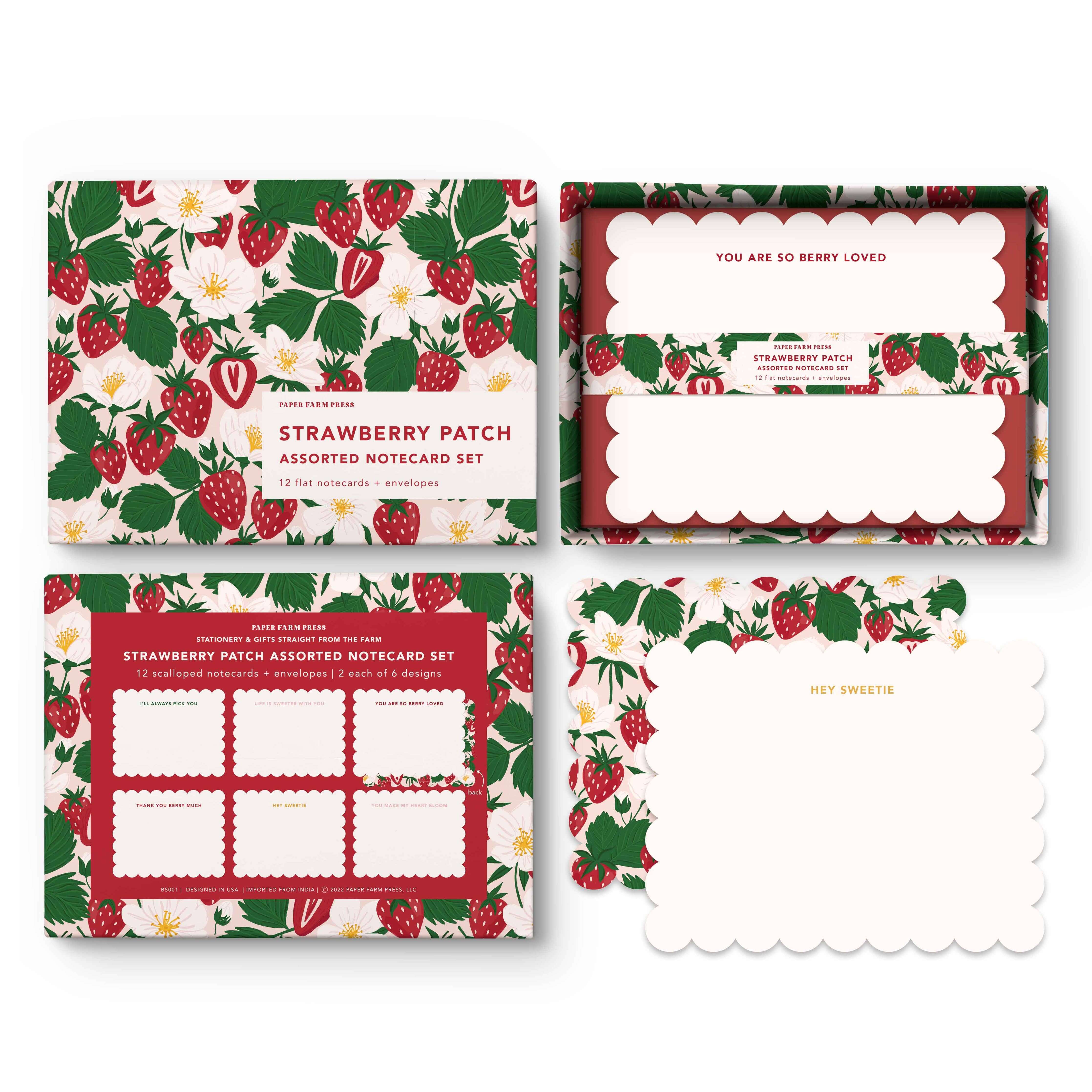 Alternate View of Strawberry Notecard Set by Paper Farm Press