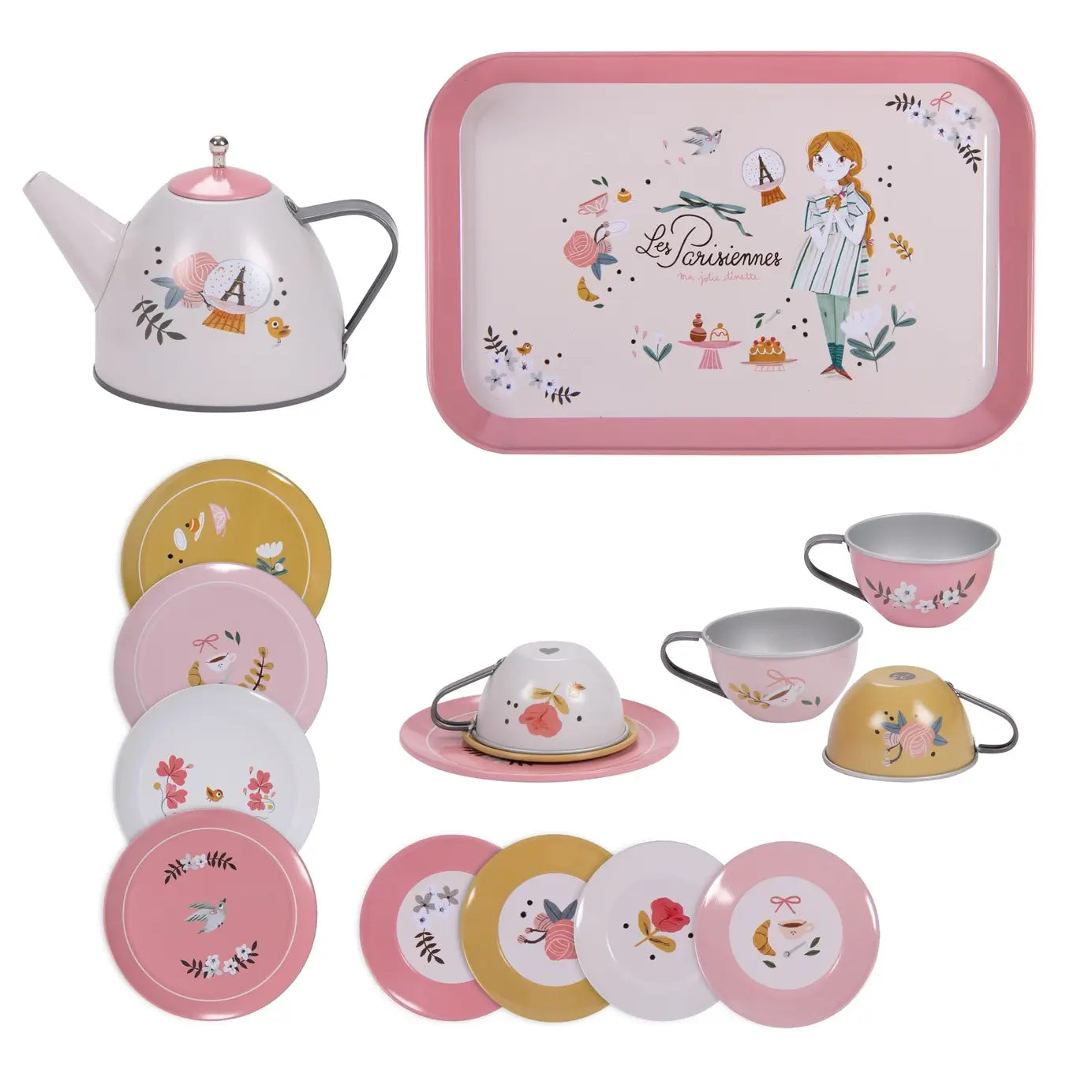 Tea Party Metal Set - The Parisiennes | Sudha's Emporium