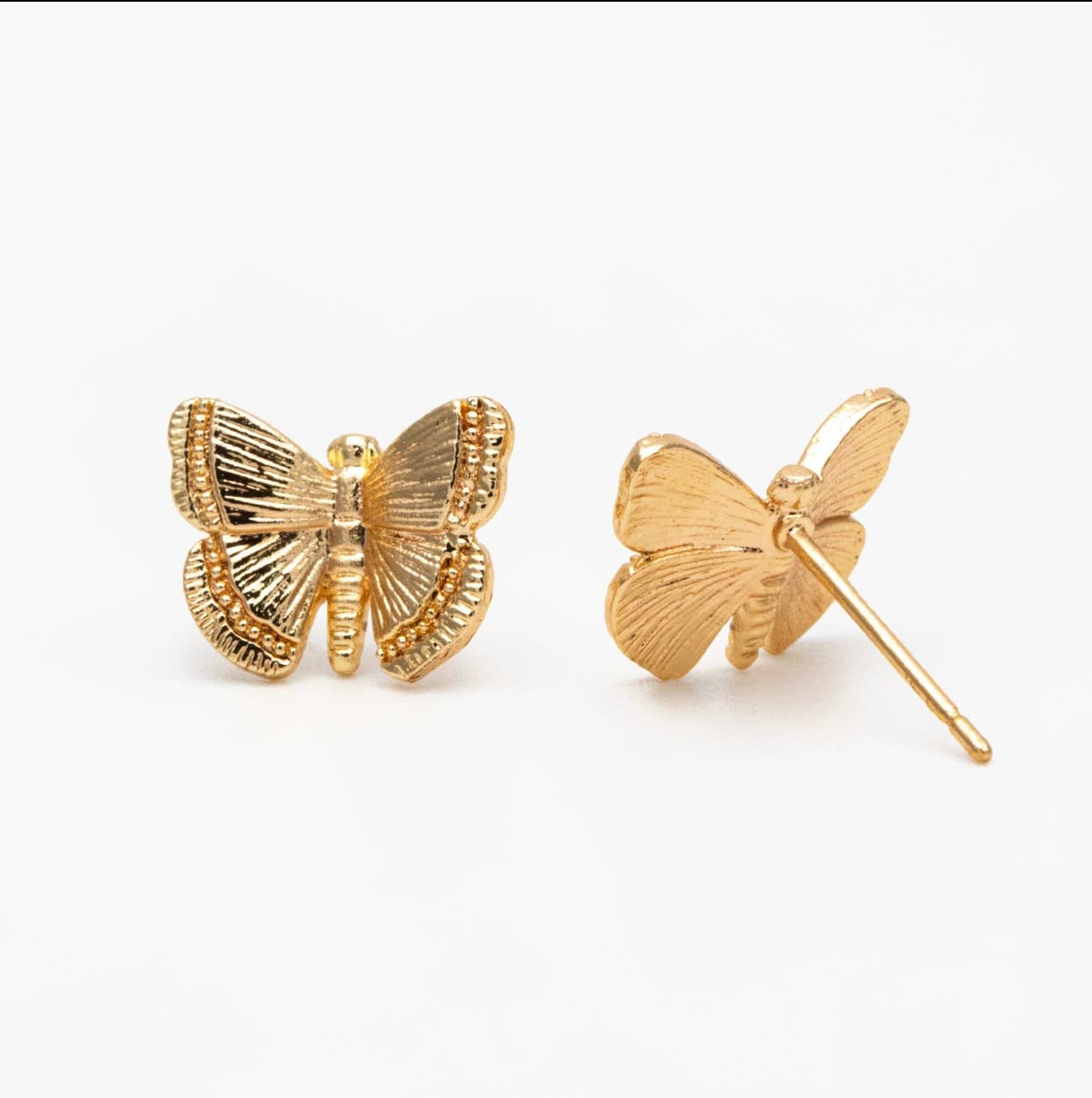 The Eva Butterfly Earrings by Bella Rey Jewelry — 18K Gold Plated Butterfly Stud Earrings