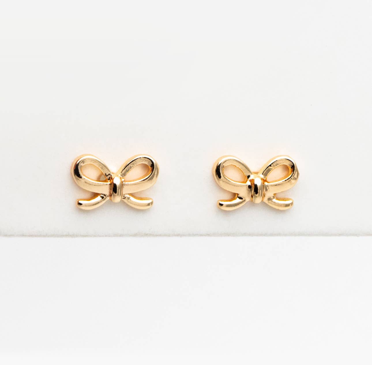 The Lela Bow Earrings by Bella Rey Jewelry — 18K Gold Plated Bow Stud Earrings