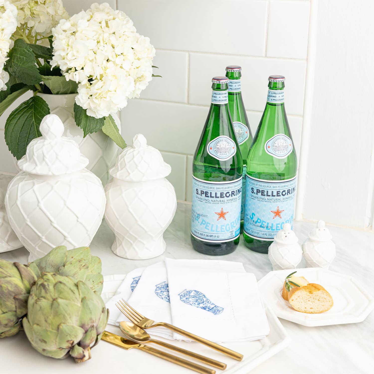 Another view of White Textured Ginger Jar by 8 Oak Lane - Small Porcelain Accent