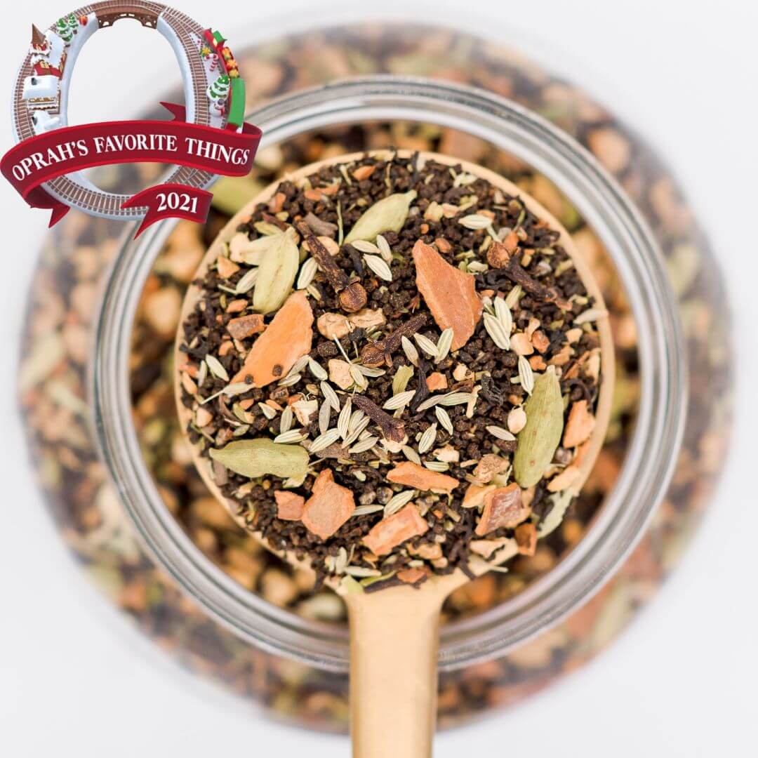 Inside look of The Chai Box All Chai'd Up tea leaves.