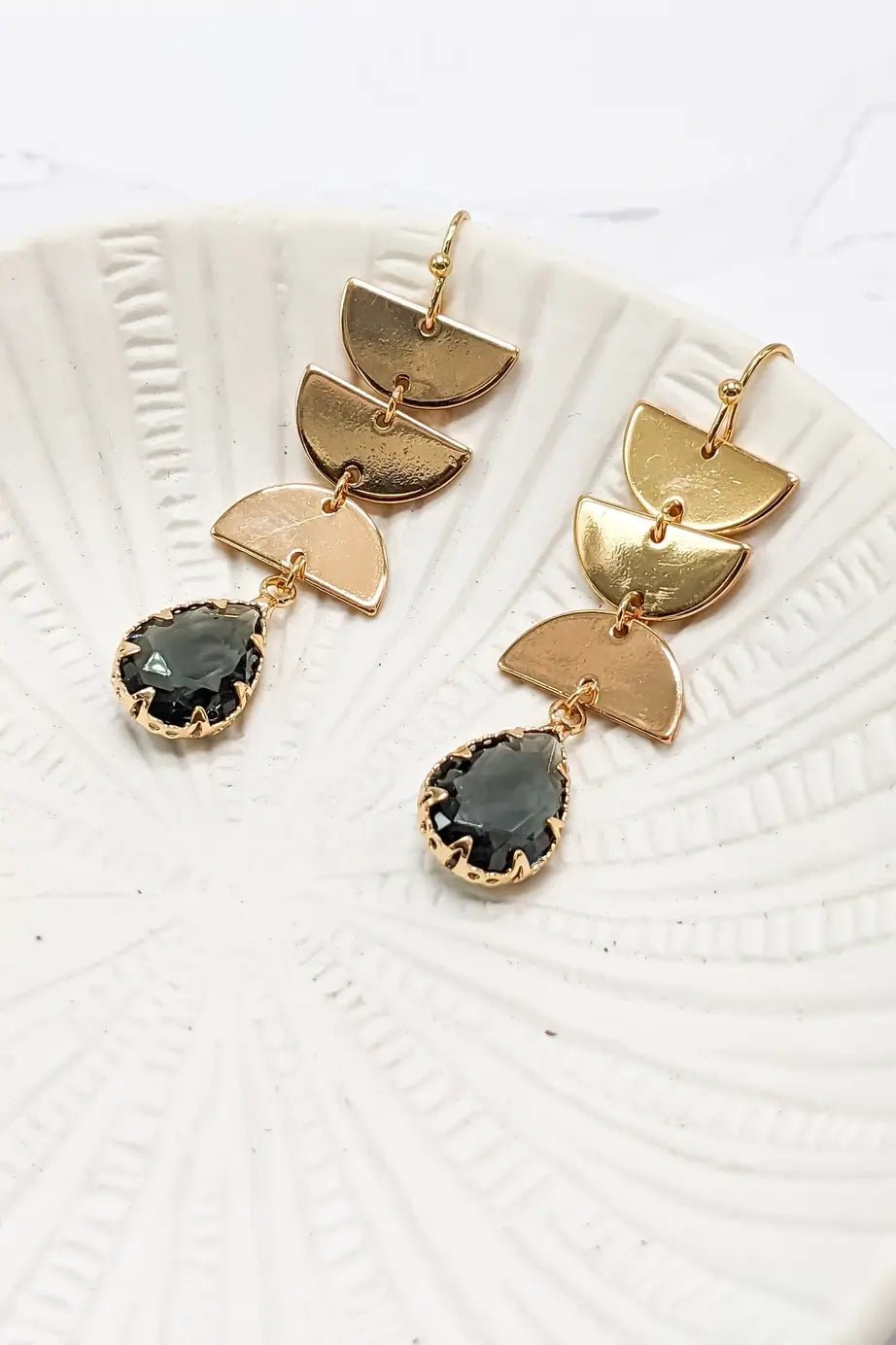 Auden Earrings by My Girl In LA | Gold & Black Dangle Earrings