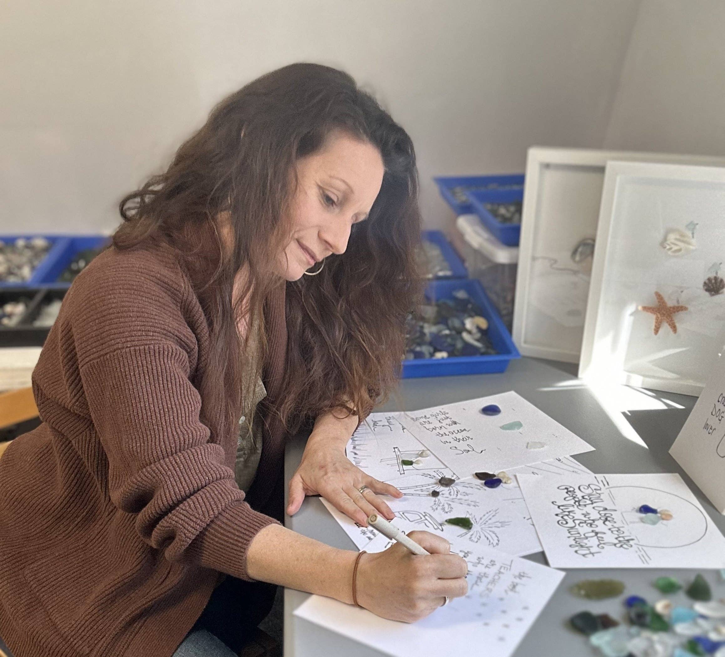 Back Bay Designs Daughter Sea Glass Art - Handmade Sea Glass Detail | Natural Colors