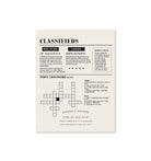 Retirement Times Greeting Card with coordinating envelope by Ginger P. Designs. Card back is a crossword puzzle.