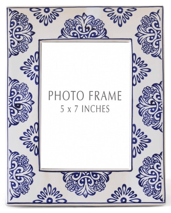 Blue & White Ceramic Photo Frame | Sudha's Emporium