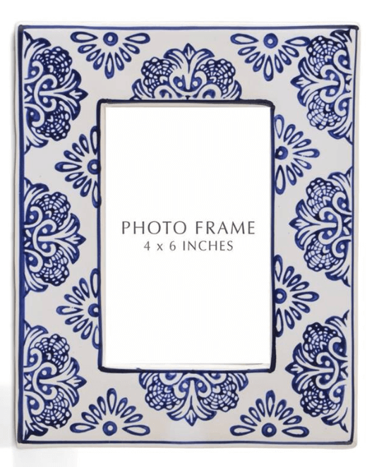 Blue & White Ceramic Photo Frame | Sudha's Emporium