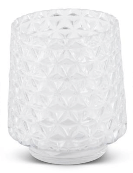 Diamond Cut Clear Glass Vase | Sudha's Emporium