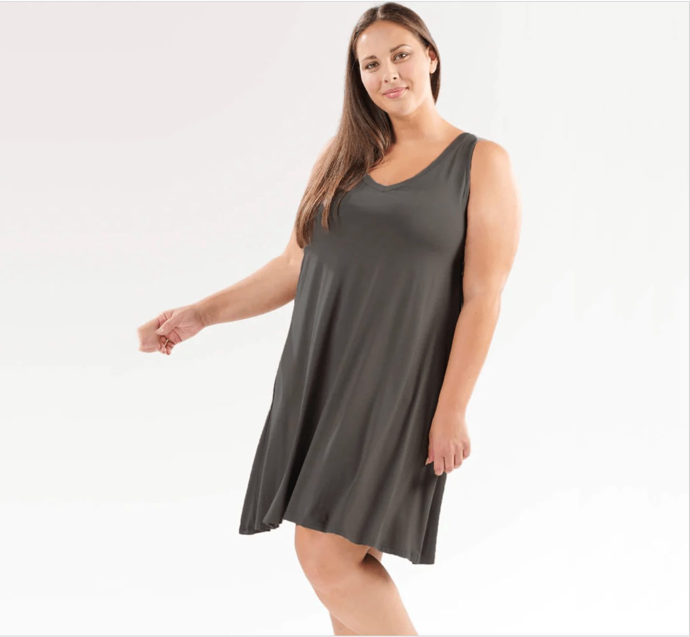 Earl Grey Bamboo V-Neck Nightshirt in size large