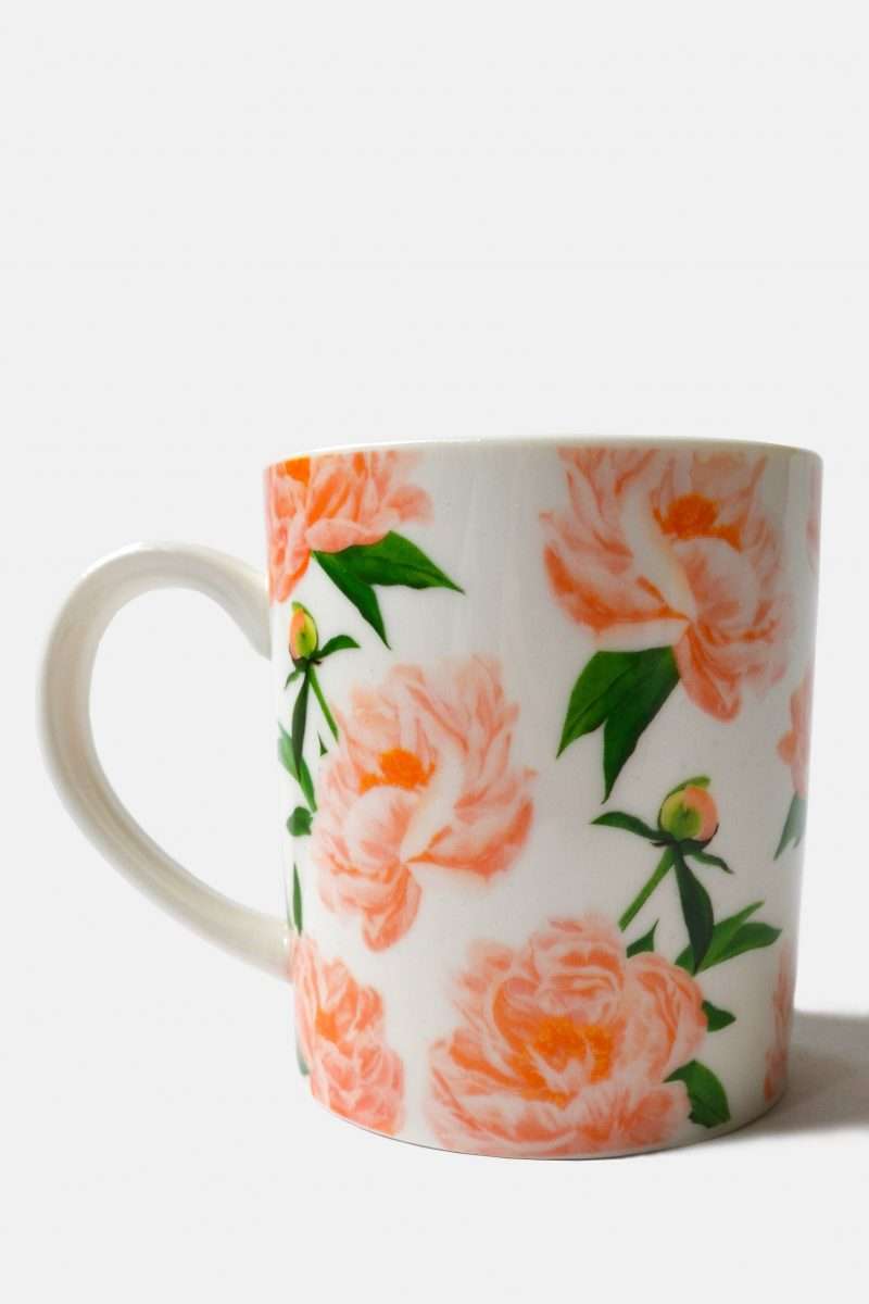 Peony Mug - 14 oz Ceramic Coffee Cup