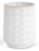 White Ceramic Reverse Hobnail Pot - Classic Textured Planters