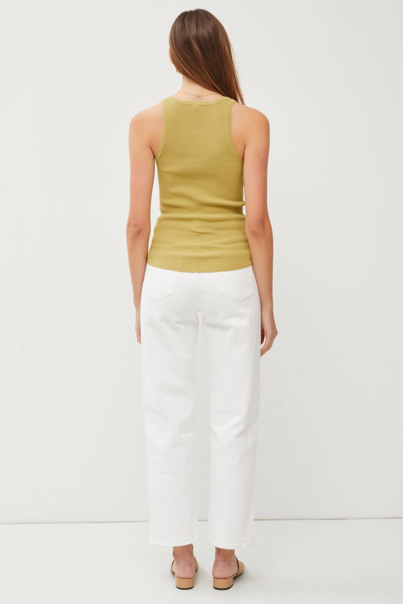 Ribbed Tank Top - Tucked into Skirt | Feminine Styling