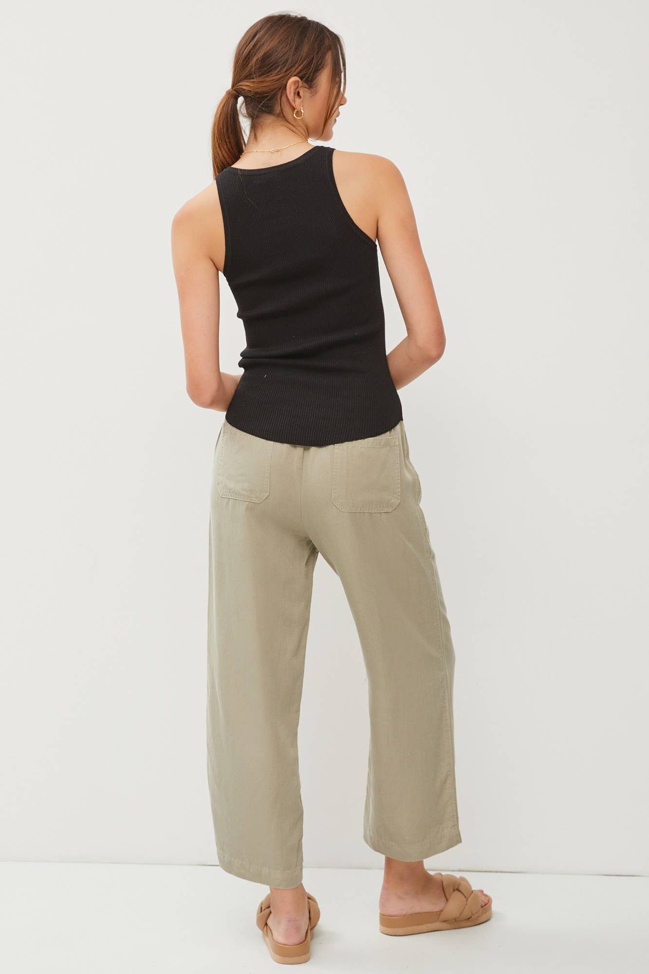Ribbed Tank Top - Back View | Fitted Silhouette