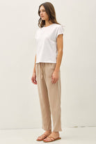 Lara TENCEL Ankle Pants - Back View | Patch Pockets Detail
