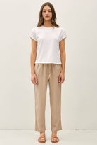 Lara TENCEL Ankle Pants - Side View | Straight Leg Ankle Length