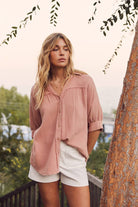 Cotton Gauze Shirt - Front Tucked Style | Casual Chic Look