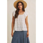 Ruffle Sleeve Tiered Top - Side View | Flutter Sleeves